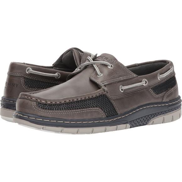 Sperry Men's 8.5M Grey Leather Tarpon Ultralite Boat Shoes Loafers Slip On LE6-3 - Picture 1 of 8